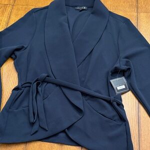 Navy Blue Women's Wrap Top